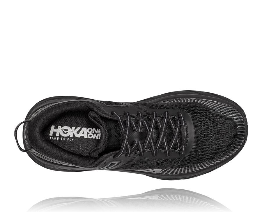 Hoka One One Mens Running Shoes - Bondi 7 - Black - YLBE49768